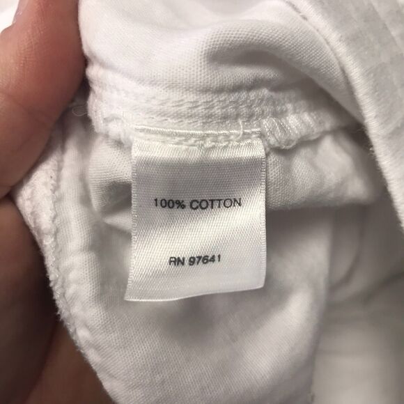 J. Jill Crop Pant Womens 18 Plus White Roll Tab Cuff Pull On Elastic Waist AS IS - Picture 5 of 11